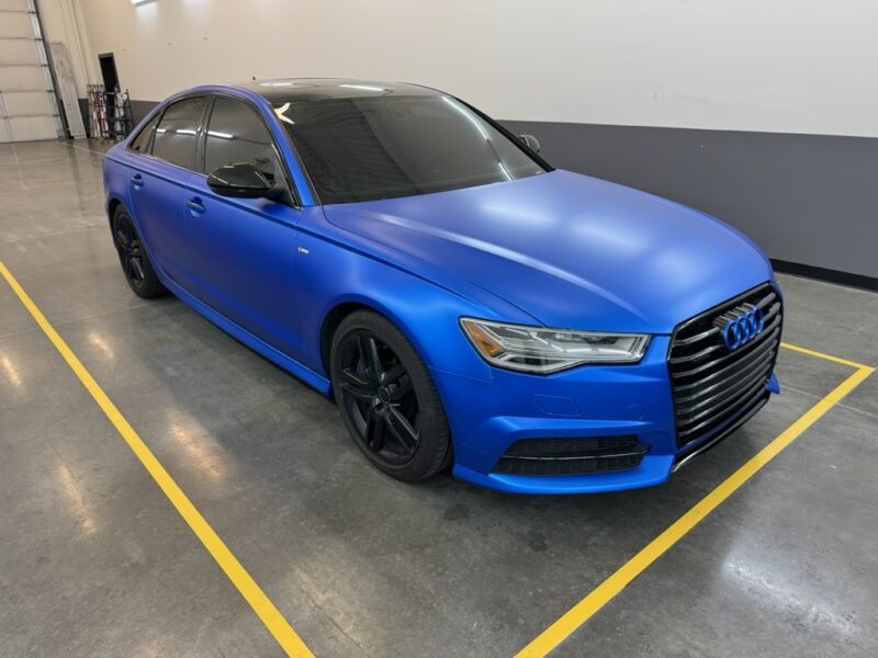 Audi blue wrap vinyl car wrap